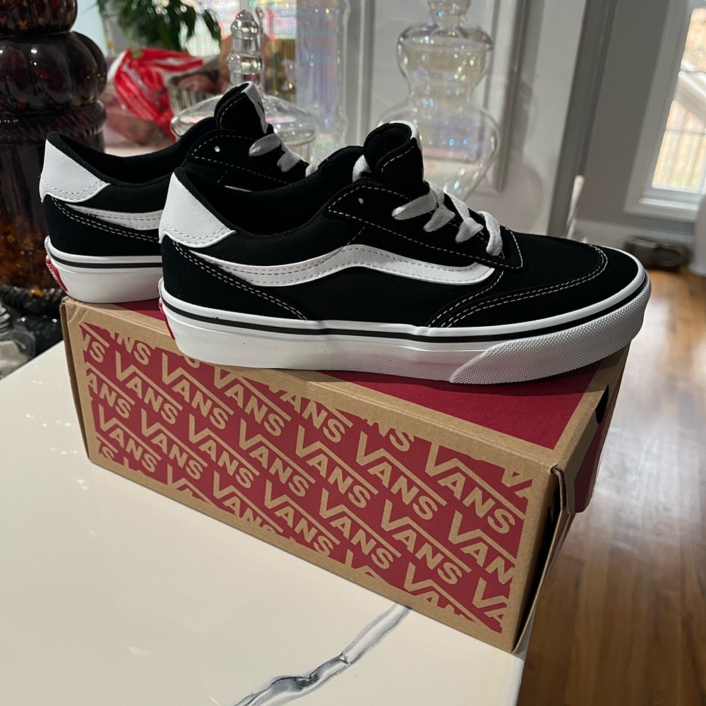 Vans Kids Classic Black and White Sneakers